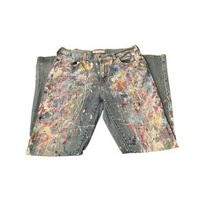 Levis 515 Nouveau Bootcut Stretch Jeans Womens 10 Medium Blue Mid Rise Painted